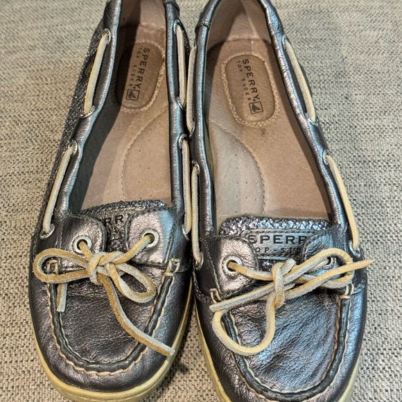 Sperry Top Sider Loafer Platinum Gray Glitter Sparkle Size 7M - Picture 6 of 8